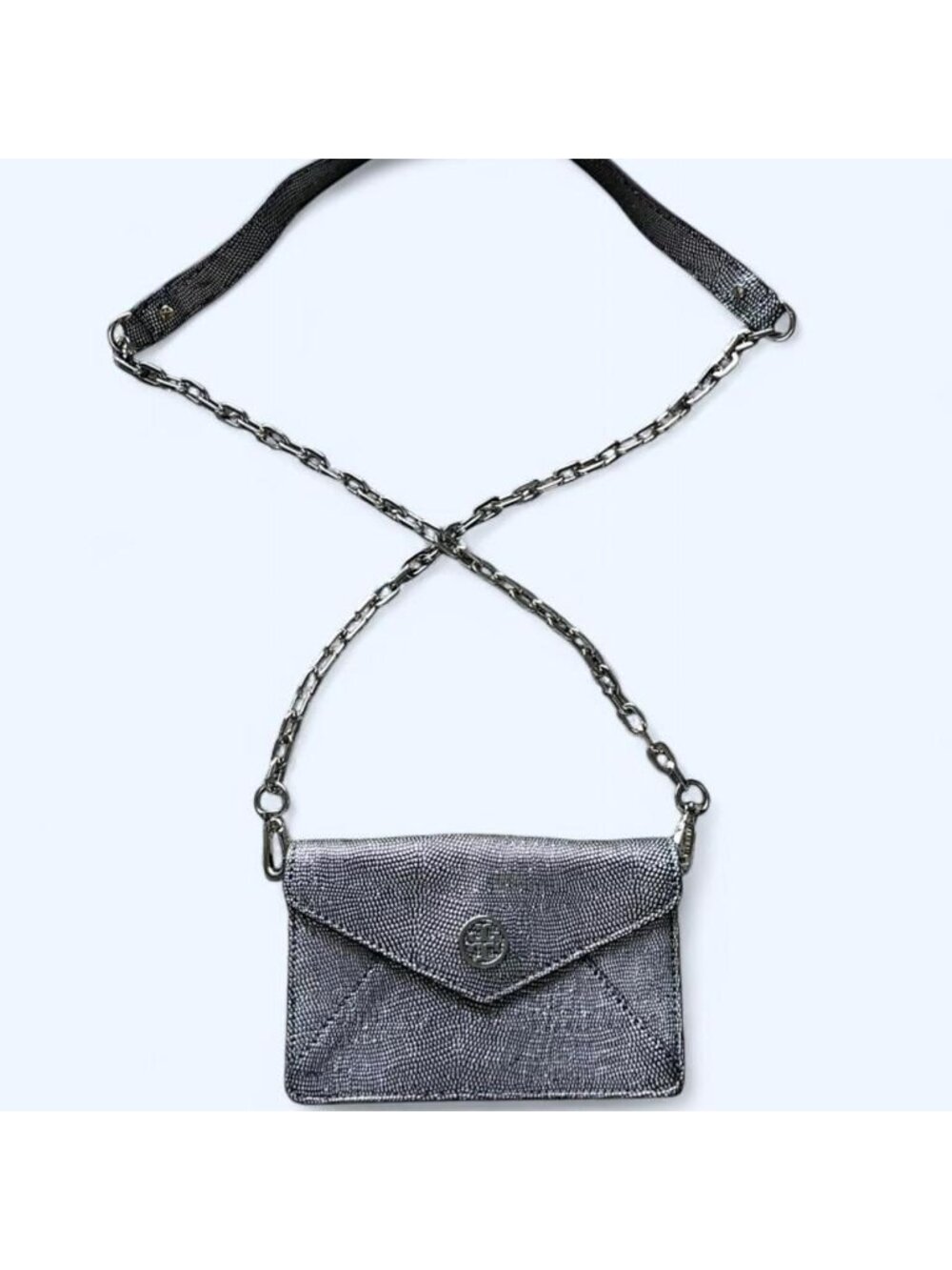 Tory Burch Silver Bejeweled Studded Crossbody‎ Bag Flirty Preppy Coquette Luxury